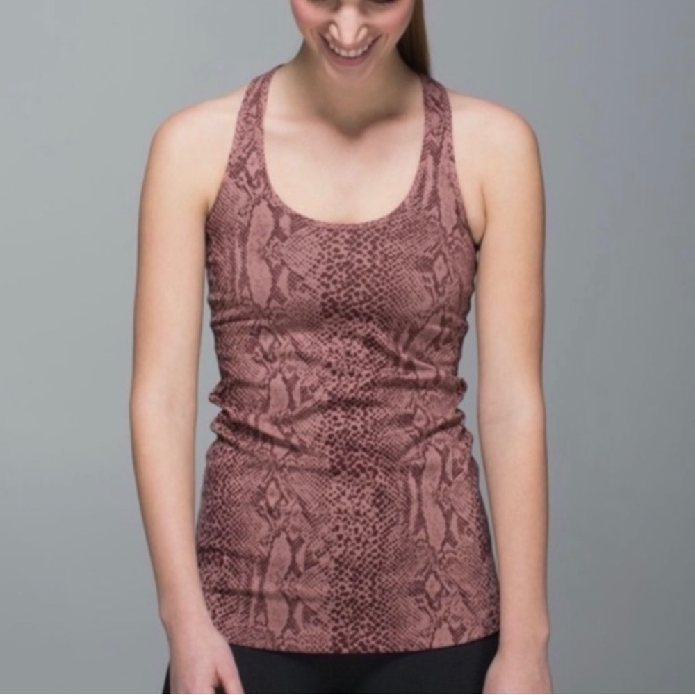 Lululemon Cool Racerback Tank Top Desert Snake Pink Red